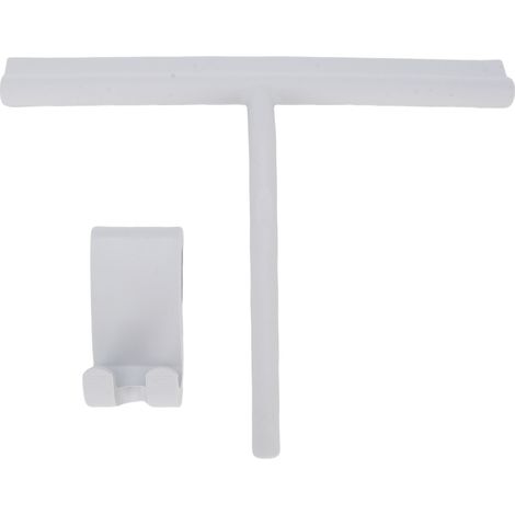 Raclette de fenêtre en Silicone, haute efficacité, économie de travail, douche avec crochet pour verre, salle de bains, miroir, carrelage, gris L (1/5)