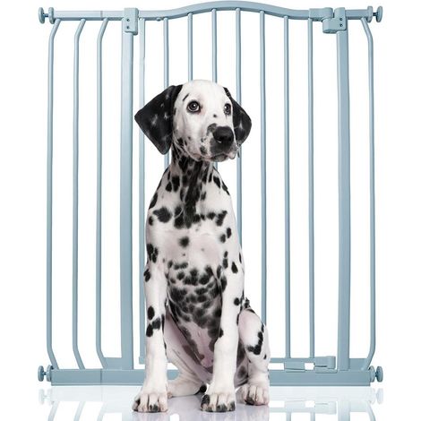 Bettacare Extra Tall Curved Top Dog Gate, 80cm - 89cm, Matt Grey, Extra Tall 100cm in Height, Pressure Fit Pet Gate (1/4)