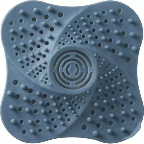 2pcs Shower Hair Filter (Blue) with Suction Cup for Sink (1/5)