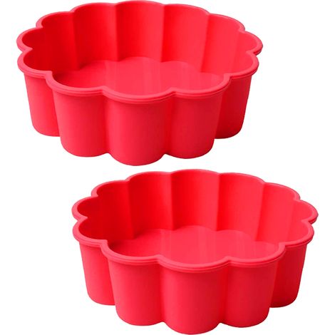 2-teilige runde Silikon-Quicheform, antihaftbeschichtet zum Backen und für Gebäck (1/5)