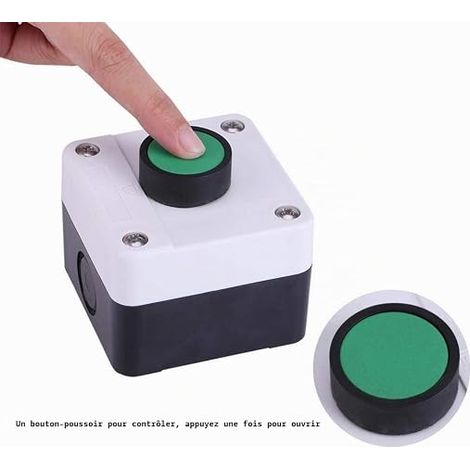 Green Weatherproof Push Button for Barrier Opener Control Box (1/4)