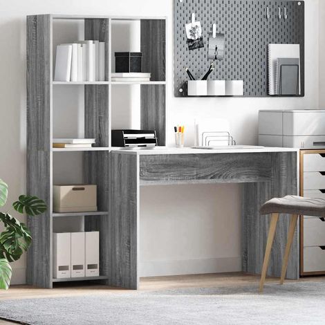 Schreibtisch Graues Sonoma 138,5 x 55 x 143 cm Holzwerkstoff