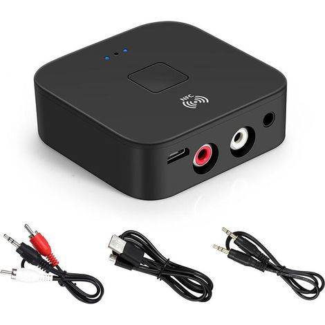 AIPERQ Wb11 Recepteur Bluetooth 5.0 Adaptateur De Recepteur Audio Sans Fil Apt-X Nfc Cvc6.0 Avec Microphone Sortie Aux Pour Casque Haut-Parleur Systeme Stereo Pour La Maison, Le Noir (1/5)