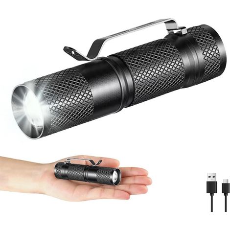 all weather pour une utilisation en plein air – lampe torche pliable avec clip – 3 modes – zoomable (1/5)