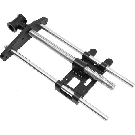 Tornillo de banco para taladro, construcción robusta, ideal para proyectos de carpintería, negro y plateado, 10 pulgadas. (1/2)