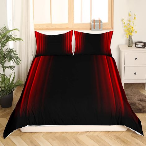 Parure de lit géométrique abstraite avec housse de couette 135 x 200 cm - Motif géométrique moderne et simple - Pour garçons, hommes et femmes - Ombre abstraite (1/5)