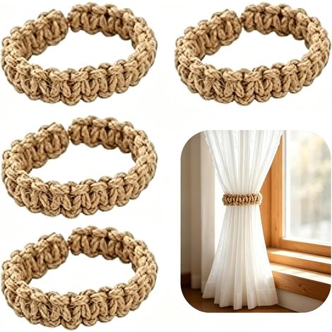 Embrasse pour Rideaux en Corde Tressee pour Salon Chambre Bureau Pince (1/5)