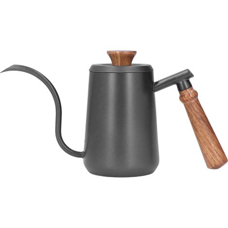 Wasserkocher mit Schwanenhalsauslauf, Edelstahl 304, 350 ml – umweltfreundlicher Holzgriff für die Zubereitung von Filterkaffee (1/5)