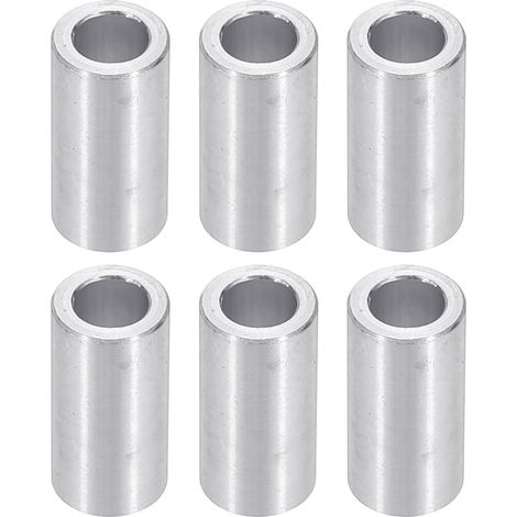 Rondelles en Aluminium M6, 6pcs Entretoise Métallique à Vis Ronde, Rondelle Plate pour Vis Tige Écrous Boulons, Bague d'Écartement en Métal 6.2mm ID x 10mm OD x 25mm Hauteur (1/5)