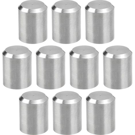 10pcs 304 Stainless Steel Stair Handrail End Caps Round Stair Handrail End Caps Replacement Part Outer Diameter 12mm Inner Diameter 10mm Length 15mm (1/5)