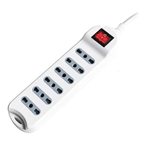 V-tac multipresa con interruttore luminoso 6 prese 10/16a bipasso con attaco a parete colore bianco 8742 (1/3)