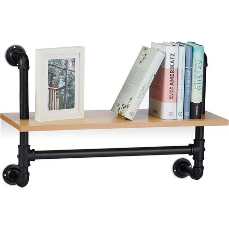 Étagère murale style industriel bibliothèque cuisine entrée en bois rétro look vintage HxlxP: 41,5 x 60 x 24 cm, 24 x 60 x 41,5 cm (1/5)