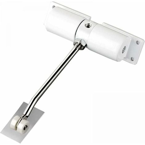 Piece of adjustable automatic door closer made of zinc alloy - white, for domestic or commercial use (1/4)