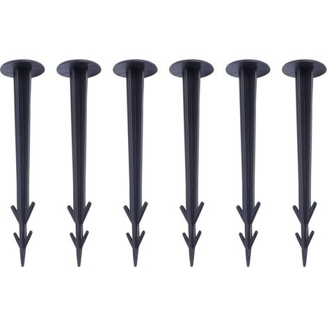 100 Piquets de Jardin,Piquets de Jardin en Plastique Robustes pour la Fixation des Tissus Anti Mauvaises Herbes Plastique Noir Piquet de Terre pour Toile de Paillage