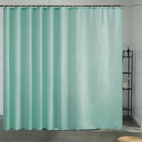 Furlinic Duschvorhang Überlänge Antibakteriell Wasserdicht 275x180cm Minzgrün (1/5)