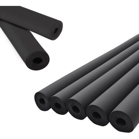Lot de 5 manchons d'isolation thermique en caoutchouc mousse noirs – Diamètre intérieur 13 mm, épaisseur 9 mm, longueur 1,8 m, ignifugés, pour tuyaux de plomberie et de chauffage (1/5)
