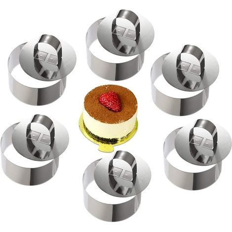 Moule à gâteau rond en acier inoxydable 6 pièces (1/4)