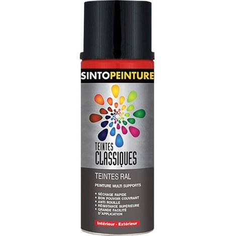 Peinture classiques antirouille teintes blanc mat RAL9010 en aérosol de 400ml SINTO 925020 (1/5)