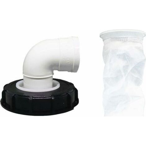90°Filtre à Couvercle IBC, Filtre à Eau de Pluie en Nylon 163 mm, Lavable avec Couvercle pour réservoir d'eau de Pluie IBC DN 150 (1/5)