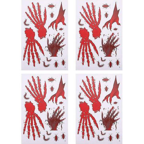 4 feuilles d'autocollants pour fenêtres pour décorations d'Halloween