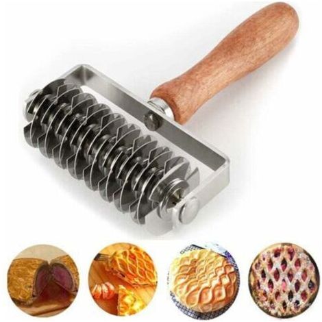 Coupeur de rouleau à carreaux de pâtisserie - coupeur de rouleau à carreaux de pâte en acier inoxydable pour tarte, pizza, pain, boeuf Wellington pâtisserie Shell