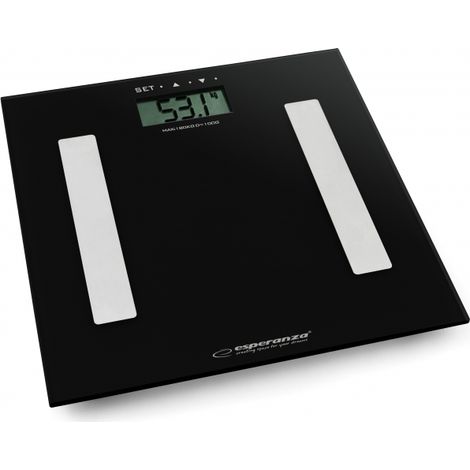 Bilancia da bagno/fitness ES158C con display LCD, colore nero.