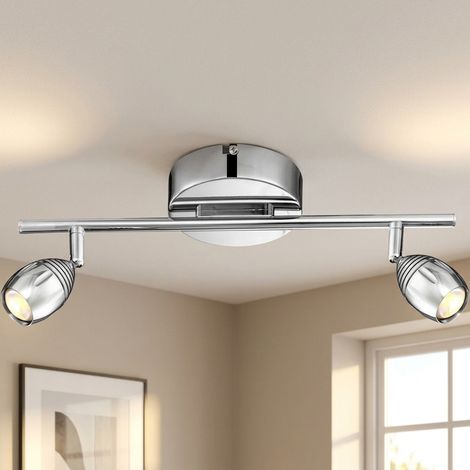 LED Deckenlampe Deckenleuchte Wohnzimmerlampe Beweglicher Spot Silber Deckenstrahler (1/4)