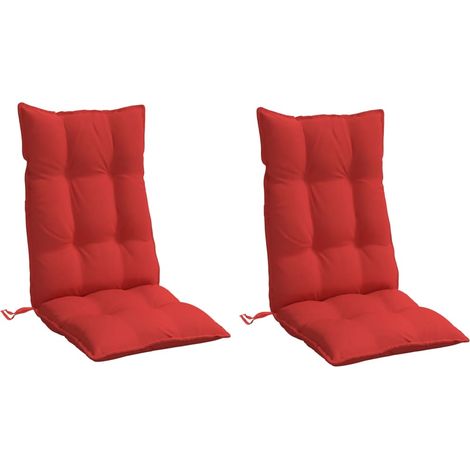 vidaXL Coussins de chaise à dossier haut lot de 2 rouge tissu oxford