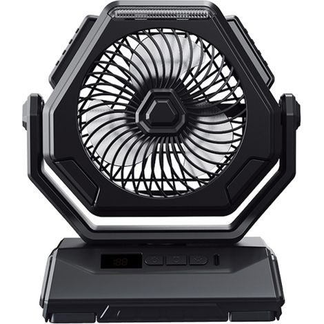 Ventilador LED de 15 cm para camping – USB, 3 luces, 3 velocidades – Hogar, oficina, camping, picnic, pesca
