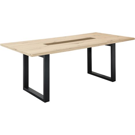 Esstisch mit U-Gestell, 210x100cm, Eiche, FALLON-55 (1/4)
