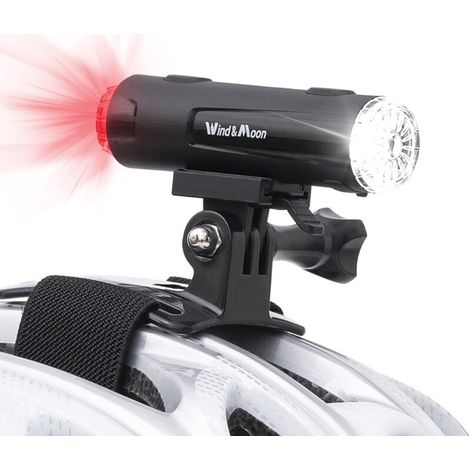 Lumière de Casque de vélo Avant et arrière, lumière de Casque Avant et arrière jusqu'à 200 LM, 5 Modes de lumière Clignotante, lumière de Casque d'équitation étanche Rechargeable par USB (1/5)