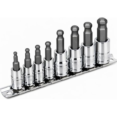 SAE Tremblés Boule Hex Embouts de tournevis, 8 pièces (1/5)