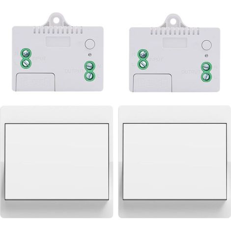Interrupteur sans fil sans piles kit interupteur sans fil autoalimente va et vient sans fil sans pile radio interrupteur a distance eclairage domestique (1Gang 2V2) (1/5)
