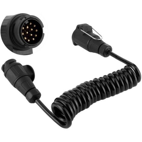NALOOKAMIC Câble adaptateur 13 broches à 13 broches, rallonge de prise de remorque, cordon à ressort pour voiture, caravane, camping-car