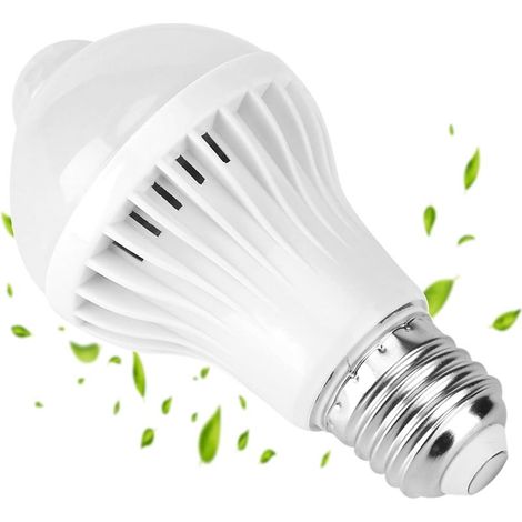 5W Ampoule LED avec capteur de mouvement E27, détection intelligente, lumière IR PIR pour garage, porte d’entrée, porche, escalier, couloir (1/5)