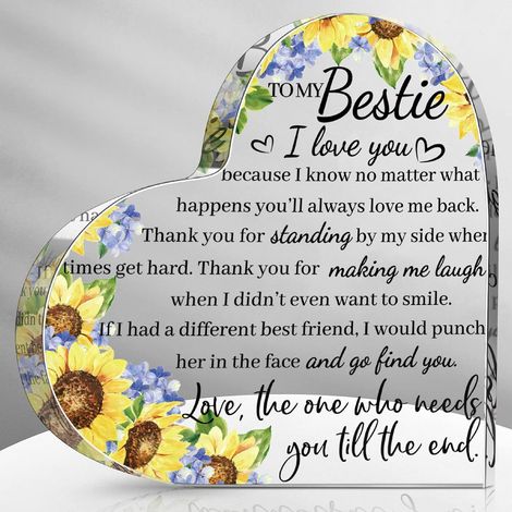 Plaque acrylique cœur décoratif effet cristal, objet souvenir élégant, idée cadeau pour elle ou lui（10 cm) (1/4)