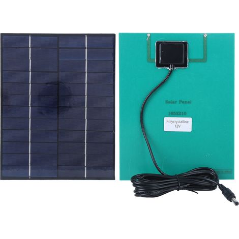 Panneau solaire en silicium polycristallin 5,5 W 12 V avec sortie CC et carte de charge spéciale (1/5)