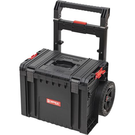 QBRICK - Caja de herramientas vacía - Caja de herramientas con ruedas - Modular - Carro de plástico resistente - Bandeja extraíble, conexiones laterales funcionales - Sistema PRO 2 0 Cart Plus
