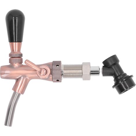 Robinet à bière G5/8 en laiton, cuivre rouge et inox, réglable, avec raccord rapide. (1/5)
