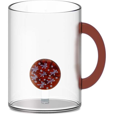 WD LifeStyle Tazza Vetro Borosilicato Cc 420 ml Decoro Biscotto