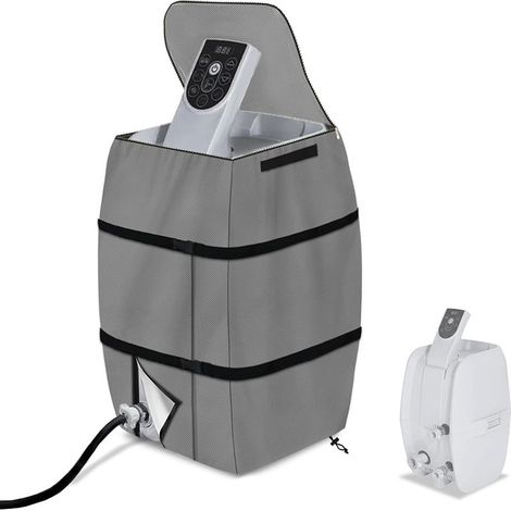 Housse imperméable pour pompe de chauffage de spa 43×38×54 cm -420D, gris (1/4)