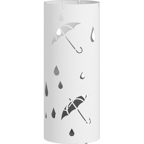 Porte parapluie en acier galvanisé cylindrique Ø 17 x 41 cm Blanc (1/5)