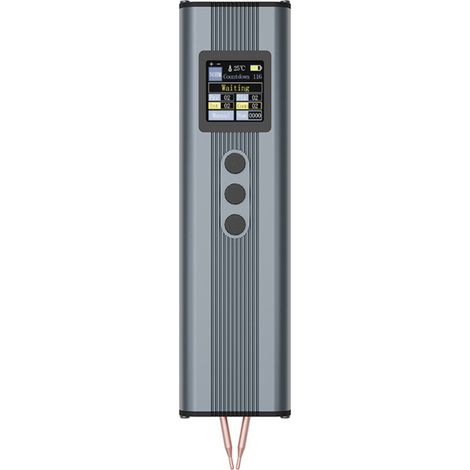 Saldatrice a punti portatile senza fili, batteria al litio 2200 mAh, schermo TFT 1,33 pollici, 11 livelli regolazione, salda strisce acciaio nichelato 0,1-0,3 mm spessore