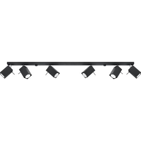 Lámparas de techo Merida negro acero 6xGU10 118cm Sollux (1/2)