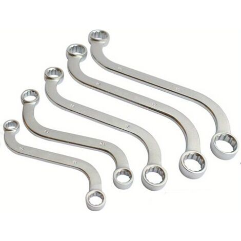 Clé polygonale double en acier CRV (S 10 x 11 / 12 x 13 / 14 x 15 / 16 x 17 / 18 x 19 mm) (1/4)
