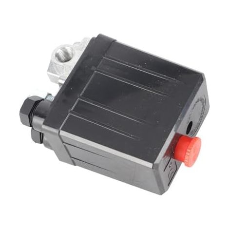 Pressostat de Compresseur d'Air à 4 ports, 240V 16A 90-120PSI Interrupteur de Soupape de Pression de Compresseur d'Air Robuste 1/4 "Régulateur de Contrôle de Filetage Femelle