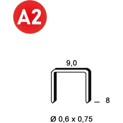 10 000 Agrafes Inox V-08 - 9x8x0.6x0.75 mm - D-Work