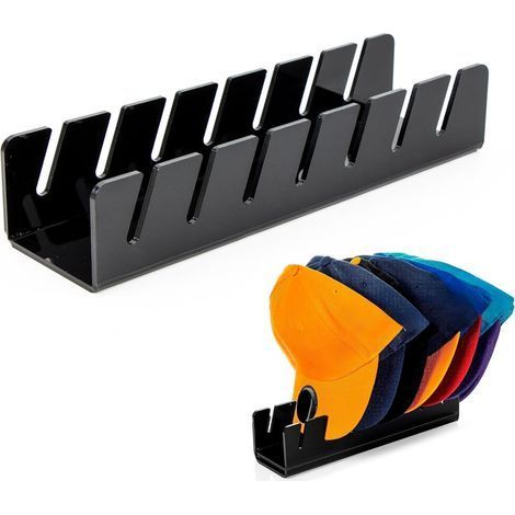 Support Casquette Rangement Range de Casquettes, Noir, Organisateur Casquettes Baseball en Acrylique, pour Présentation Baseball, Peut Contenir 7 Casquettes de Baseball (1/5)