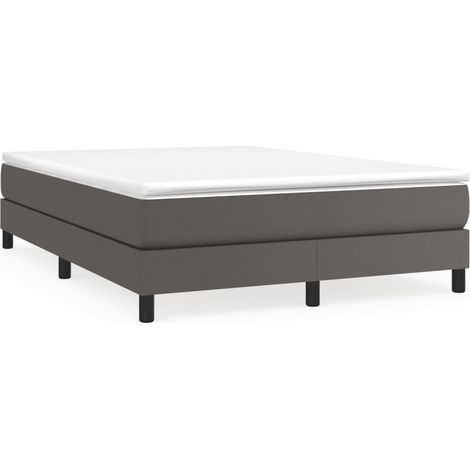 vidaXL Bettgestell Grau 140x190 cm Kunstleder