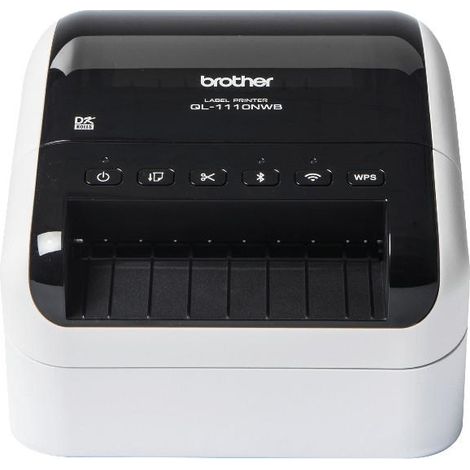 Brother QL-1110NWBC Etikettendrucker Direkt Wärme 300 x 300 DPI 110 mm/sek Verkabelt & Kabellos Ethernet/LAN DK WLAN Bluetooth
